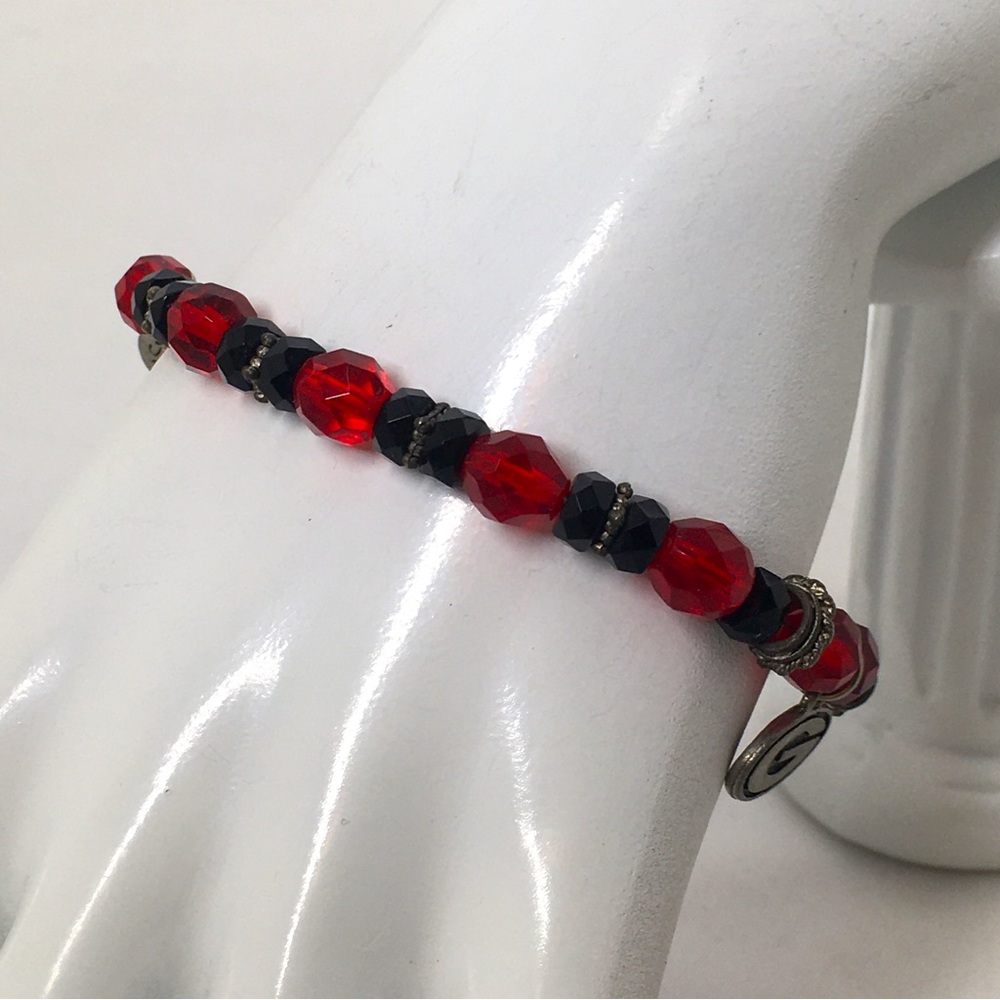 Ann Peden, UGA, University Of Georgia, Red And Black Crystal Bracelet, Dawgs